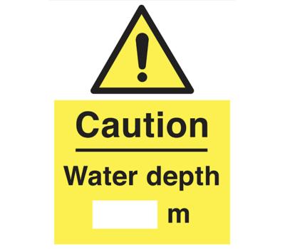 Caution Water Depth sign -   -1