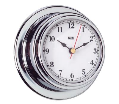 Nickel Plated Nautical Clock - Maritime Clock in Nickel - Marine Nickel Clock