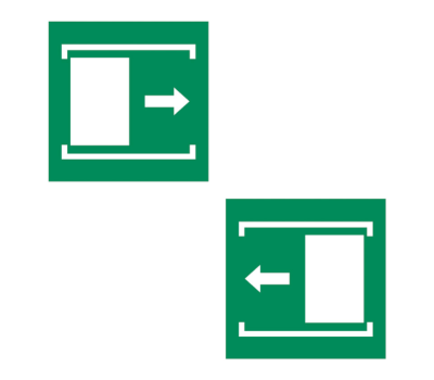 Safety Sign for Door Sliding Open Direction - Signage for Opening  Sliding  Door Direction - Safety Signs for Indicating Door Slide Open Right or Left 