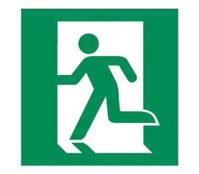 Emergency Exit Sign Left Hand - Left-Handed Emergency Exit Signs - Clearly Marked Escape Route Signs for Left-Hand Side Exit