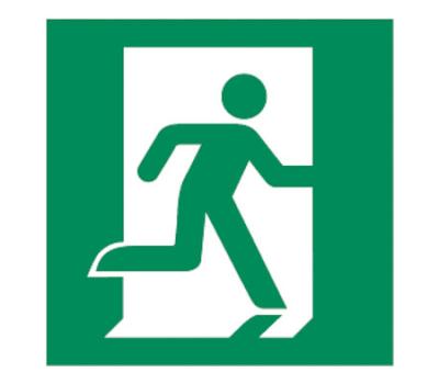 Emergency Exit Sign Right Hand - Right-Handed Emergency Exit Signs - Clearly Marked Escape Route Signs for Right-Hand Side Exit