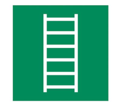 Emergency Escape Ladder Signage - Clear Symbol Marking Sign for Evacuation Ladder - Easy to Identify Escape Ladder Sign