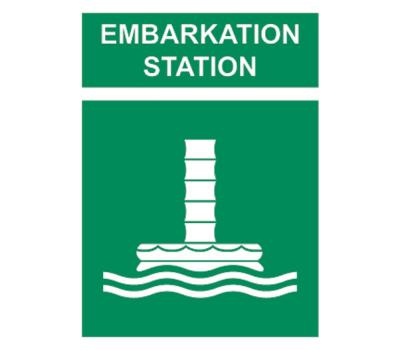 Embarkation Station Chute Signs - Safety Signage for Embarkation Station Chute Location - Escape Route Sign for Embarking Chute 