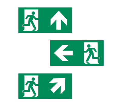 Escape Route Direction Safety Sign - Emergency Exit Path Safety Indicator - Emergency Exit Pathway Decal Safety Marker for Guiding Escape Direction