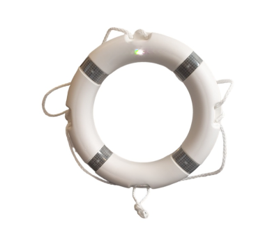 White Lifebuoy 24 inch / 60cm - Reflective Tape   - High Quality Life Rings in White - 24" White Lifebuoys with Retro-reflective Tape