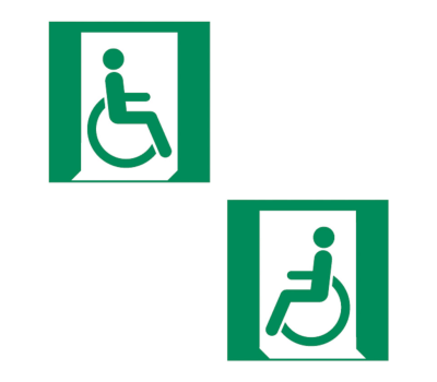 Emergency Exit for Wheelchair Safety Sign - Wheelchair Access Emergency Egress Indicator - Wheelchair Accessible Escape Route Safety Signs