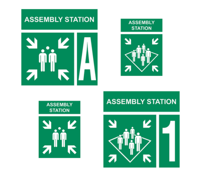 Large Assembly Point / Station Sign - Lettered Assembly Point Sign with Number - Assembly Station Signs with Numbers and Letters