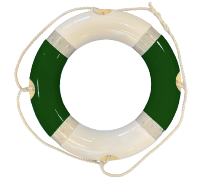 Racing Green Lifebuoy and Lettering Option - Life Ring in Dark Green with Custom Lettering - Green Lifebuoys with Personalised Text 