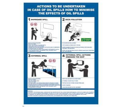 Oil Spill Actions IMO Poster - IMO Regulations Poster for Oil Spill Actions  IMO Guide for Minimising Effects of Oil Spill