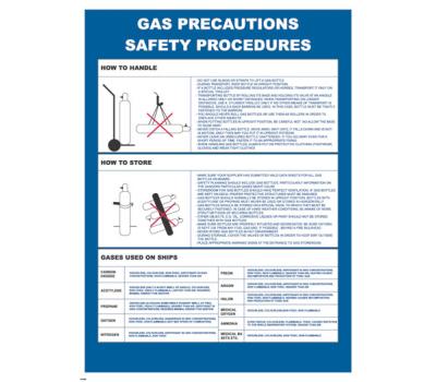 Gas Precautions Safety Procedures IMO Poster - Maritime Gas Safety Protocol IMO Poster - Handling, Storage, and Types of Gases on Ships
