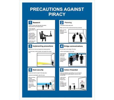 Precautions Against Piracy IMO Poster - Piracy Event Training IMO-Compliant Poster - IMO Poster for Procedures Against Piracy 