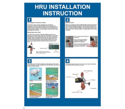 HRU Installation Instruction IMO Poster - IMO Poster for Installing Hydrostatic Release Unit (HRU) - IMO-Compliant Instructions for HRU Installation