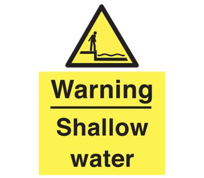 Warning Shallow Water sign -   -1