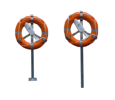 24" (60cm) Lifebuoy Y stand - Galvanised Pole with Stainless Steel Y Bracket to fit a 24" Lifebuoy - Lifebuoy Holder