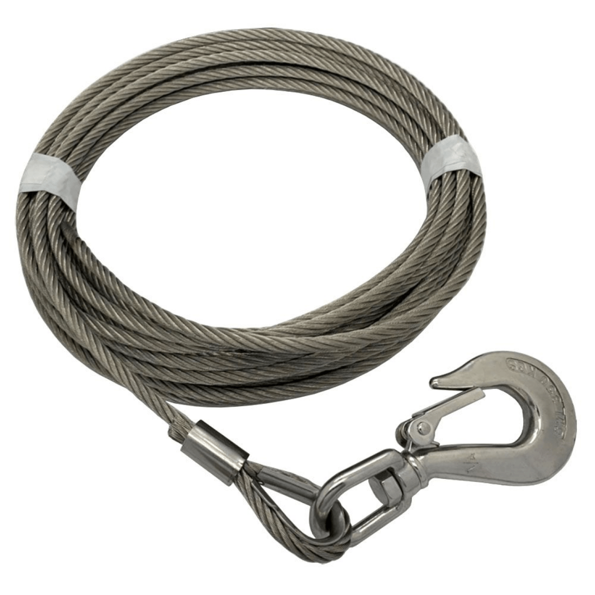 IC Brindle Stainless Steel Wire Rope Winch Cable with Hook - I.C. Brindle