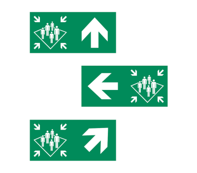Assembly Station Direction Safety Signs - Maritime Assembly Station Orientation Safety Markers - Assembly Station Directional Signage