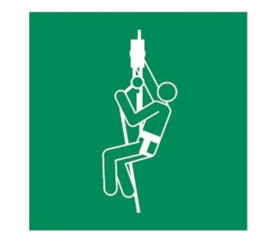 Escape Route Safety Sign for Descending Device - Emergency Egress Safety Sign for Descent Equipment - Emergency Exit Path Signage for Descent Apparatus