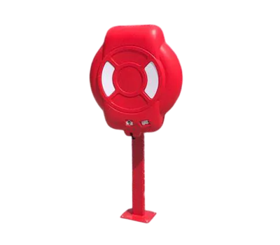 Guardian™ Surface-fixed Armortec Coated Post – Lifebuoy Housing Base Plate Pole – Lifebuoy Cabinet Mounting Pole for Hard Ground
