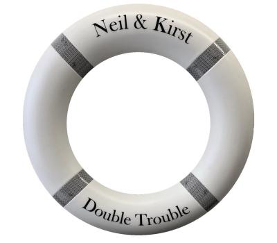 30 Inch White Lifebuoy and Lettering Option - Life Ring in White with Custom Lettering - White Lifebuoys 30" with Personalised Text