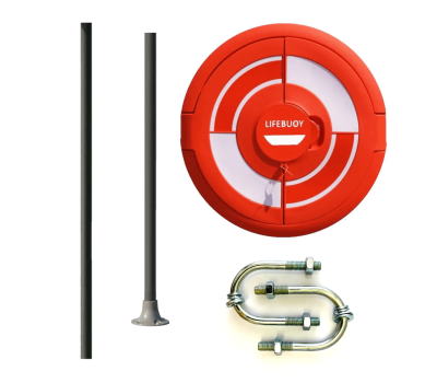 Integrated Lifebuoy Housing Set with GRP Poles & Rail Clamp Mounting Options - Life Ring Station