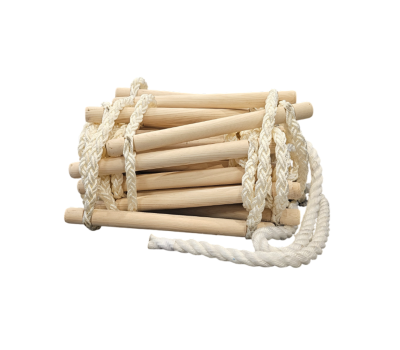 Jacobs Ladder - Wooden Rope Ladder with Round Steps - Natural Fibre Rope 16mm Wooden Ladder - Jacob's Ladder with Round Steps 