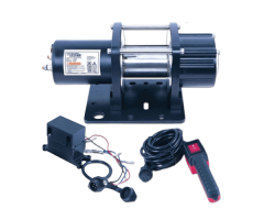12v Davit Drum Winch - Stainless Steel Wire Rope & Davit Hook - Stainless Steel Wire Rope Davit Drum Winch - 12V with Davit Hook
