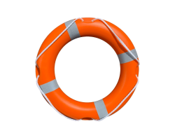 24" Lifebuoy with SOLAS Approved Retro-reflective Tape and Grab Lines - 57cm Life Ring High-Quality Orange Life Ring with Reflective Tape and Grab Lines - Orange Lifering