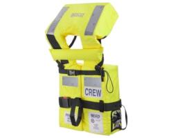 CREW 43+Kg - Hi-Vis Yellow MER Foam Passenger Lifejackets - U.K RED ENSIGN Approved, SOLAS/MED/ LSA Code Approved - Adult Size Lifejackets 43Kg Foldable & Compact with Foam - UKCA 