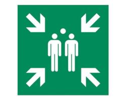 Evacuation Assembly Point Sign - Emergency Signs for Assembly Point Evacuation - Emergency Meeting Location Safety Sign