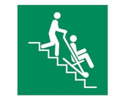 Escape Route Signs for Evacuation Chair - IMO Compliant Evacuation Chair Escape Route Signs - Evacuation Chair Egress Path Sign 