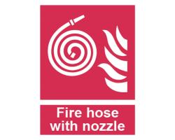 Fire Hose with Nozzle Safety Sign - Fire Fighting Safety Signs for Fire Hose with Nozzle - Fire Safety Equipment Signage