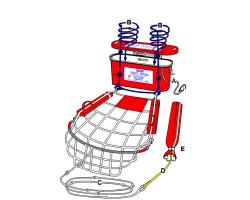 Markus Overboard Rescue Nets MS.05 to MS.30 - Markusnets in Red PVC Container - Markusnet MS SOLAS - LR Type Approved Man Overboard 