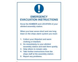 Emergency Instructions Passengers IMO Poster - IMO Poster for Emergency Evacuation Instructions of Passengers - IMO Emergency Evacuation Instructions Poster