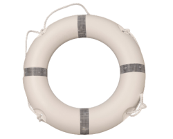 White Lifebuoy 30 inch - Reflective Tape 75 cm  - High Quality Life Rings in White - 30" White Lifebuoys with Retro-reflective Tape