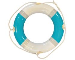 'Aqua' Green Lifebuoy and Lettering Option - Life Ring in Light Blue Green with Custom Lettering - Green Lifebuoys with Personalised Text 