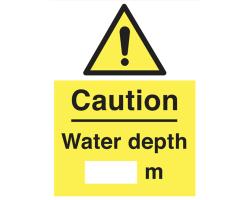 Caution Water Depth sign -   -1