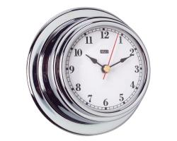 Nickel Plated Nautical Clock - Maritime Clock in Nickel - Marine Nickel Clock