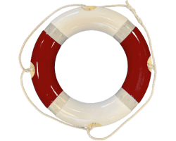 Dark Red Lifebuoy and Lettering Option - Life Ring in Dark Red with Custom Lettering - Dark Red Lifebuoys with Personalised Text