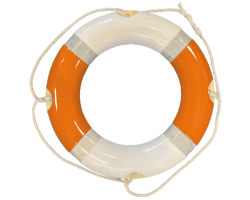 'Emergency' Orange Lifebuoy and Lettering Option - Life Ring in Orange with Custom Lettering - Orange Lifebuoys with Personalised Text