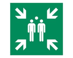 Evacuation Assembly Point Sign - Emergency Signs for Assembly Point Evacuation - Emergency Meeting Location Safety Sign