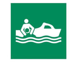 Rescue Boat Location Safety Sign - Safety Signs for Location of Rescue Boat - Escape Route Sign with Clear Indication of Rescue Boat Location