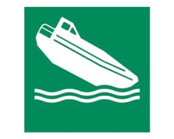 Free Fall Lifeboat Safety Sign - Sign Indicating Free Fall Lifeboat - Escape Route Signage for Free Fall Lifeboat