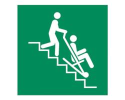 Escape Route Signs for Evacuation Chair - IMO Compliant Evacuation Chair Escape Route Signs - Evacuation Chair Egress Path Sign 