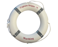 30 Inch White Lifebuoy and Lettering Option - Life Ring in White with Custom Lettering - White Lifebuoys 30" with Personalised Text