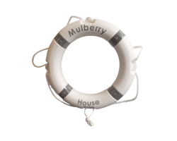 24 Inch White Lifebuoy and Lettering Option - Life Ring in White with Custom Lettering - White Lifebuoys 24" with Personalised Text