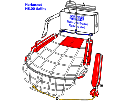 Markus Overboard Rescue Nets MS.00 (Sailing) to MS.02 (Boating) - Markusnets in White Soft Bag - Markusnet MS Man Overboard Equipment for Leisure Boats