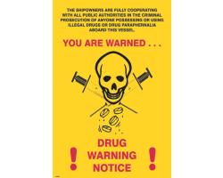 Drug Warning Notice IMO Poster - IMO Poster for Possession / Using of Illegal Drugs - Illegal Drugs or Drug Paraphernalia IMO Poster 
