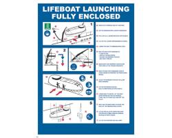 Enclosed Lifeboat Launching IMO Poster - IMO Poster for Lifeboat Launching Fully Enclosed - Enclosed Lifeboat Launching IMO Poster