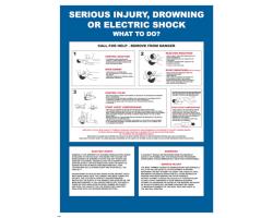 Serious Injury / Shock IMO Poster - Serious Injury, Drowning or Electric Shock IMO Poster - What to Do IMO-Compliant Guide 
