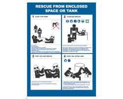 Rescue from Enclosed Space or Tank IMO Poster - IMO Poster for Enclosed Space and Tank Rescue - Confined Space Rescue Procedure IMO Poster 